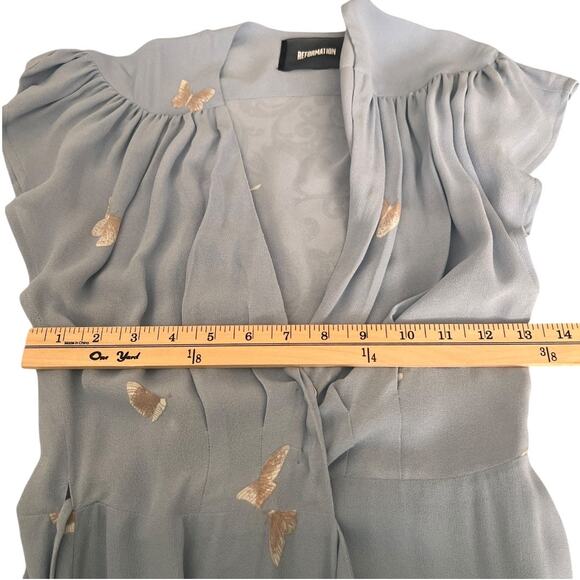 Reformation Sandra Kuren Crane Butterfly Print Maxi Dress Size S - Picture 12 of 16